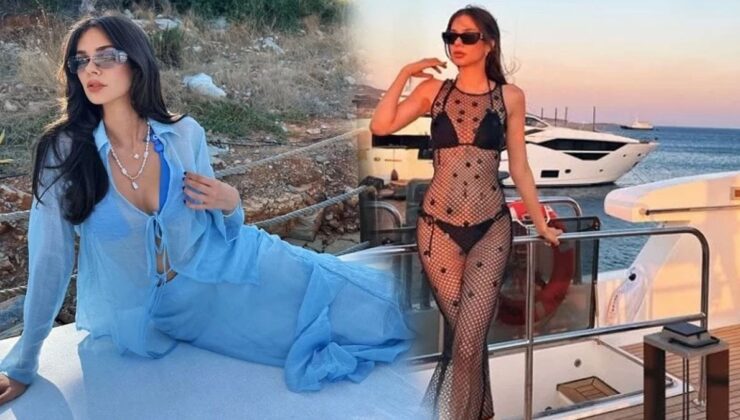 Deren Talu’nun Tatil Pozlarında Işıltılı Anlar: Deniz, Güneş ve Şıklık