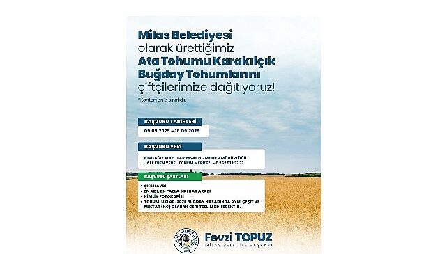 Milas Belediyesi Ata Tohumu Projesiyle Geleceğe Yönelik Üretim Destekleri